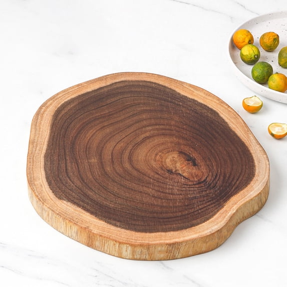 WXLCISI Round Wood Cutting Board, Multipurpose Chopping Serving Board for Pizza Meat Vegetables