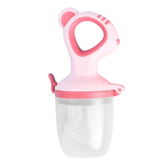 WXLCISI Silicone Baby Food Feeder Pacifier â Fruit Teether for Toddlers, BPA-Free Chew Toy for 6-12 Months - Pink,12x6cm
