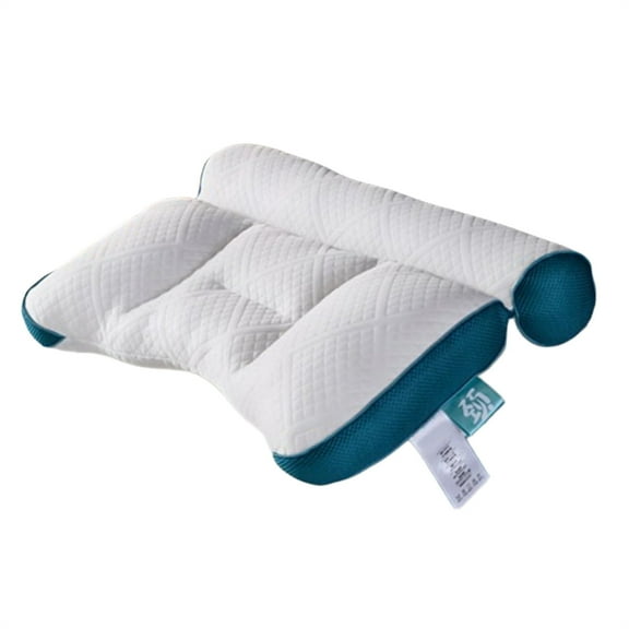 WXLCISI Sleep Enhancing Cervical Support Comfort Goose Down Pillow , Ergonomic Goose Down Pillow, Memory Foam Neck Support Pillows for Neck and Shoulder 15.7 × 23.6in*1 (Blue/black)