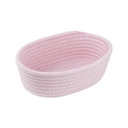 WXLCISI Small Woven Baskets, Empty Tiny Storage Baskets, Mini Cotton Rope Baskets, Oval Decorative Hampers, Storage Bins for Toys, Empty Gift Basket for Baby Nursery