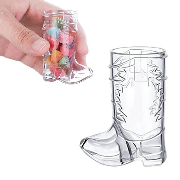 WXLCISI Western Cowboy Boot Transparent Mini Glasse Cups For Cowboy Themed Party Drinks Party Supplies