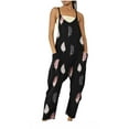 thumbnail image 1 of WXLWZYWL Under 10 Dollar Women Summer Jumpsuits And Rompers Loose Fit Casual Sleeveless Rompers Spaghetti Strap Comfy V Neck Overalls Outfits With Pockets, 1 of 5