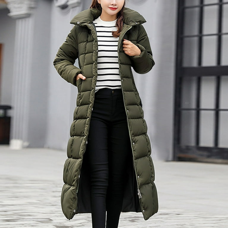 WXLWZYWL Winter Coat for Women Plus Size Long Quilted Outerwear
