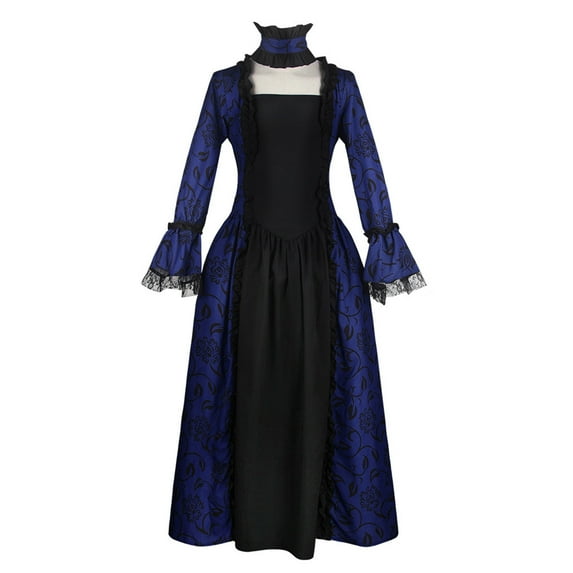 WXLWZYWL 2024 Clearance Sale Women's Court Vintage Dresses Medieval Renaissance Costume Gothic Clothes Long Sleeve Ball Gowns Plus Size Maxi Dress Halloween Cosplay Dress