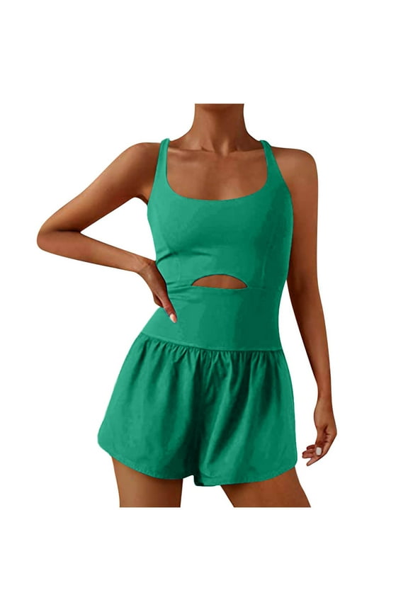 Womens Running Onesie Workout Rompers Athletic Romper One Piece Outfits Exercise Jumpsuits Gym Yoga Clothes