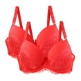 thumbnail image 1 of WXLWZYWL 2PC Women Wireless Lace Bra Lightly Padded Push Up Breathable Daily Solid Basic Bra, 1 of 3