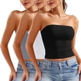 thumbnail image 1 of WXLWZYWL 3 Pack Womens Double Lined Square Neck Tank Tops Crop Basic Summer Going Out Sleeveless Backless Shirts, 1 of 5