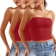 thumbnail image 1 of WXLWZYWL 3 Pack Womens Double Lined Square Neck Tank Tops Crop Basic Summer Going Out Sleeveless Backless Shirts, 1 of 5