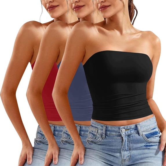 WXLWZYWL 3 Pack Womens Double Lined Square Neck Tank Tops Crop Basic Summer Going Out Sleeveless Backless Shirts
