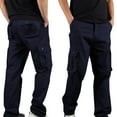 thumbnail image 1 of WXLWZYWL Baggy Pants for Men Elastic Waist 2024 Casual Multi Pockets Solid Cargo Pant Athletic-Fit Buckle Zipper Sweatpants Trousers Cargo Pants Stretch Twill Cotton Cargo Work Pants, 1 of 3