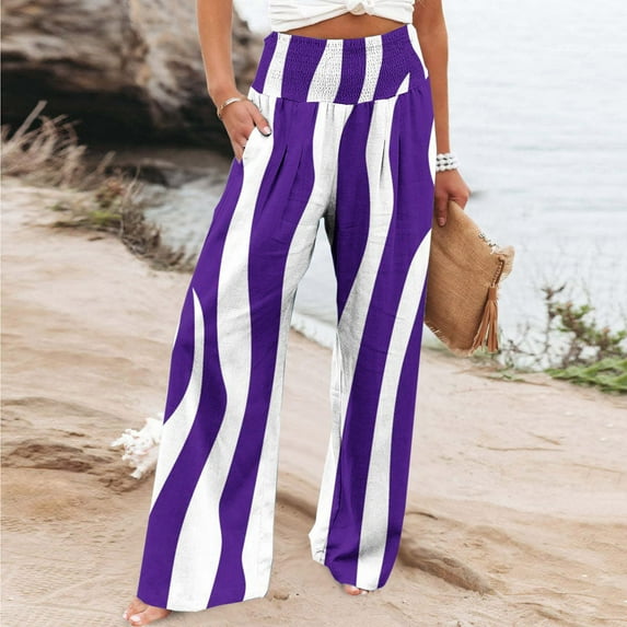 WXLWZYWL Baggy Sweatpants for Women Y2K Elastic Waist Trousers Stripe Bottoms Straight Leg Pants Women High Waisted 2024