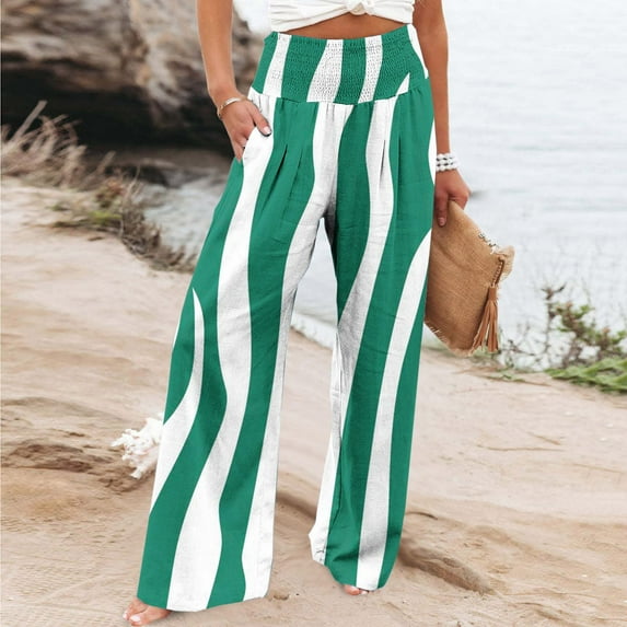 WXLWZYWL Baggy Sweatpants for Women Y2K Elastic Waist Trousers Stripe Bottoms Straight Leg Pants Women High Waisted 2024