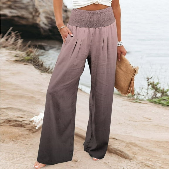 WXLWZYWL Baggy Sweatpants for Women Y2K Elastic Waist Trousers Stripe Bottoms Straight Leg Pants Women High Waisted 2024