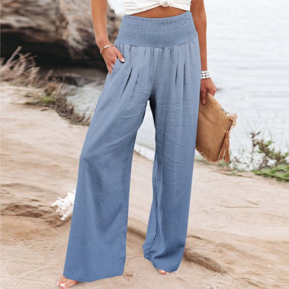 WXLWZYWL Baggy Sweatpants for Women Y2K Elastic Waist Trousers Stripe Bottoms Straight Leg Pants Women High Waisted 2024