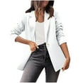 thumbnail image 1 of WXLWZYWL Blazer Jacket for Women Solid Color Casual Long Sleeved Small Suit Temperament Slim Top Coat Office Work Womens Coat, 1 of 5