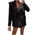 thumbnail image 1 of WXLWZYWL Blazers for Women Business Casual Oversized Lapel Button Down Solid Work Office Blazer Jacket Open Front Long Sleeve Blazer with Pockets, 1 of 5
