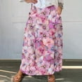thumbnail image 1 of WXLWZYWL Boho Maxi Skirts for Women Plus Size Trendy Fall 2024 Long Beach Skirts High Waisted Floral Renaissance Skirt with Pockets, 1 of 5