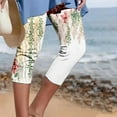 thumbnail image 1 of WXLWZYWL Capri Leggings for Women Tummy Control Cropped Floral Print Pants Knee Length High Waisted Lightwieght Casual Slim Fit Comfy Gradient Yoga Capris, 1 of 5