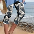 thumbnail image 1 of WXLWZYWL Capri Leggings for Women Tummy Control Cropped Floral Print Pants Knee Length High Waisted Lightwieght Casual Slim Fit Comfy Gradient Yoga Capris, 1 of 5
