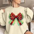 thumbnail image 1 of WXLWZYWL Christmas Bow Sweatshirt for Women Santa Gingerbread Hoodie Shirt Christmas Tree Cake Shirt Gift For Her, 1 of 3