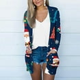 thumbnail image 1 of WXLWZYWL Christmas Cardigans for Women Chrismas Tree Printed Casual Long Sleeved Shirt Cardigan Tops with Pockets, 1 of 6
