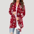 thumbnail image 1 of WXLWZYWL Christmas Cardigans for Women Loose Fit Open Front Cardigan Cute Reindeer Long Sleeve Lightweight Draped Sweater Outwear, 1 of 6
