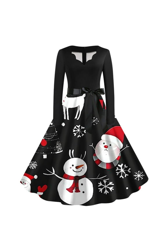 Christmas Dress Long Sleeve V Neck Womens Cocktail Pleated Prom Dresses with Belt 2024 Winter Holiday Clothes