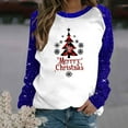 thumbnail image 1 of WXLWZYWL Christmas Shirts for Women 2024 Raglan Sleeve Funny Xmas Tree Print Cute Santa Graphic Sweatshirts Loose Fit Pullover, 1 of 4