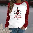 thumbnail image 1 of WXLWZYWL Christmas Shirts for Women 2024 Raglan Sleeve Funny Xmas Tree Print Cute Santa Graphic Sweatshirts Loose Fit Pullover, 1 of 4