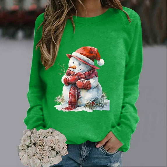 WXLWZYWL Christmas Shirts for Women Cotton Gnomes Funny Merry Christmas Sweatshirts Cute Long Sleeve Xmas Holiday Pullover Top
