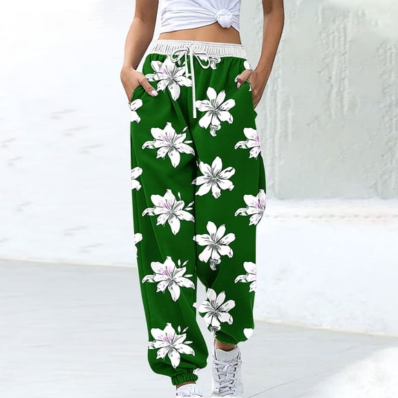 WXLWZYWL Cinch Bottom Sweatpants 2024 Women's Casual High Waisted Pockets Joggers Sport Workout Active Baggy Lounge Trousers