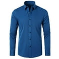 thumbnail image 1 of WXLWZYWL Items Free Shipping Mens Long Sleeves Button Down Classic Slim Fit Dress Shirt Regular Fit Solid Color Shirts, 1 of 2