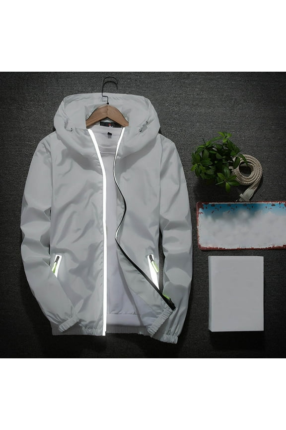 Items under 5 Dollars Free Shipping Mens Windbreaker Jackets Hooded Water-resistant Wind Breakers Casual Sportswear