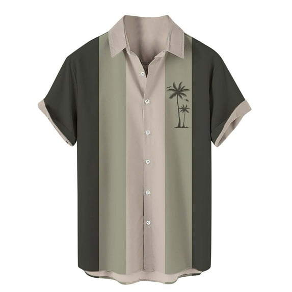 WXLWZYWL Plus Size Hawaiian Shirt for Men Short Sleeve Button Down Summer Tropical Shirts Holiday Lightweight Summer casual Loose Shirts Dark Gray XL