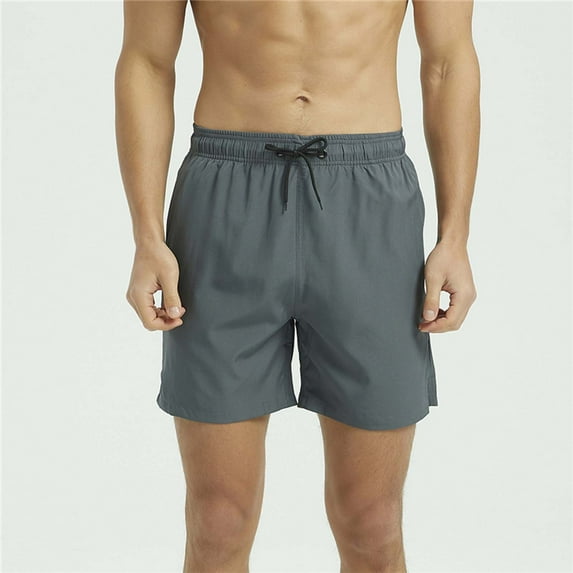 WXLWZYWL Plus Size Men's Workout Shorts 7" Athletic Running Shorts Lightweight Quick Dry Gym Shorts Loose Cool Solid Color Beach Pants with Zipper Pockets