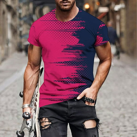 WXLWZYWL Plus Size T Shirts for Men Short Sleeve Round Neck Big and Tall Casual Athletic Shirts Funny 3D Flame Printing Graphic Loose Tee Shirt