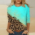 thumbnail image 1 of WXLWZYWL Cheap Tops For Women Women'S Printed T-Shirt Mid-Length 3/4 Sleeves Blouse Round Neck Casual Tops, 1 of 5