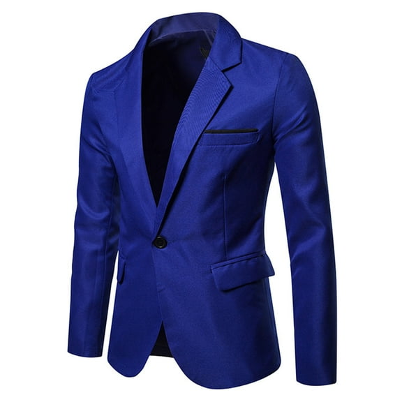 WXLWZYWL Men's Blazer Casual Jacket for Men Slim Fit One Button Blazer for Men Wedding Prom Sport Coats