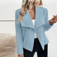 thumbnail image 1 of WXLWZYWL Crop Jackets for Women Waffle Open Front Long Sleeve Casual Dressy Work Office Coat Drape Lapel Outwear, 1 of 5
