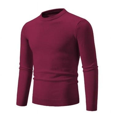 WXLWZYWL Fall Savings Clearance 2024 Men's Turtleneck Sweater Long Sleeve Autumn Winter Pure Color T-Shirt Top Comfort Blouse