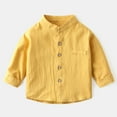 thumbnail image 1 of WXLWZYWL Fall Winter Baby Girl Clothes Toddler Boys Long Sleeve Cotton Button Down Shirt Solid Dress Shirts Tees Tops Collared Dress Shirt, 1 of 6