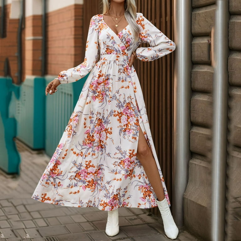 Leopard V-Neck Print Split Printing 3/4 Sleeve Bodycon Dress Leopard V-Neck Print Split Printing 3/4 Sleeve Bodycon Dress