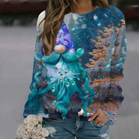 WXLWZYWL Family Christmas 2024 Womens Chrismas Sweatshirts Xmas Long Sleeve Thermal Crewneck Sweatshirts