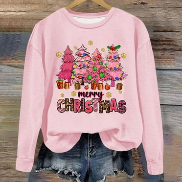 WXLWZYWL Family Christmas 2024 Womens Chrismas Sweatshirts Xmas Long Sleeve Thermal Crewneck Sweatshirts