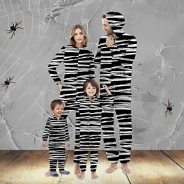 WXLWZYWL Family Halloween Pajamas Matching Sets Halloween Costumes 2024 Family Halloween Pumpkin Spider Ghost Printed Pajamas Funny Zipper Hooded Jumpsuit Pjs Matching Onesie Walmart