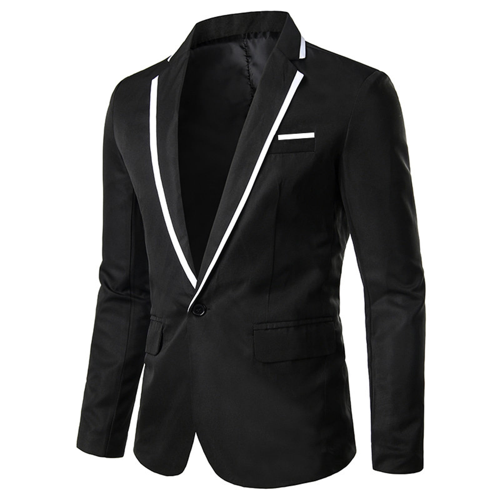 Mens slim fit casual one button blazer jacket hotsell