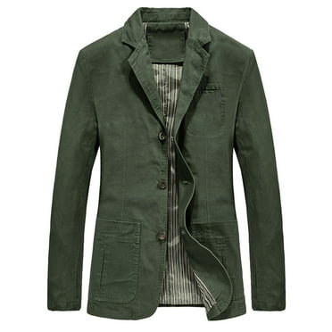 WXLWZYWL Flash Deals Today Only Clearance Mens Classic 3-Button Blazer Jacket Notch Lapel Slim Long Sleeve Sport Coat