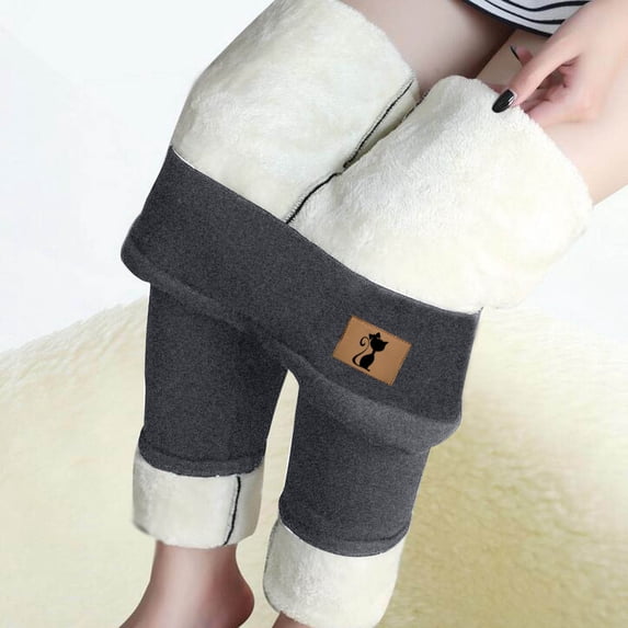 WXLWZYWL Fleece Lined Leggings Women - High Waisted Winter Yoga Pants Tummy Control Soft Thermal Warm for Hiking Workout