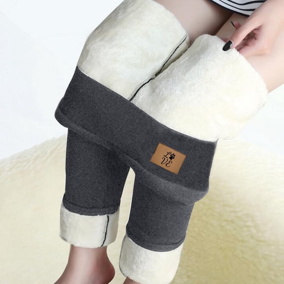 WXLWZYWL Fleece Lined Leggings Women - High Waisted Winter Yoga Pants Tummy Control Soft Thermal Warm for Hiking Workout