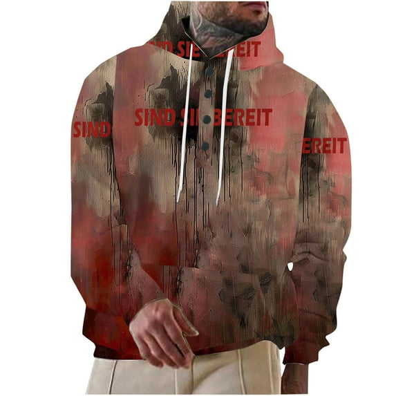 WXLWZYWL Funny Halloween Hoodies for Men Problem Ghost Halloween Sweatshirt for Men Graphic Letter Bloodstained Horror Hoodie Casual Long Sleeve Funny Shirts